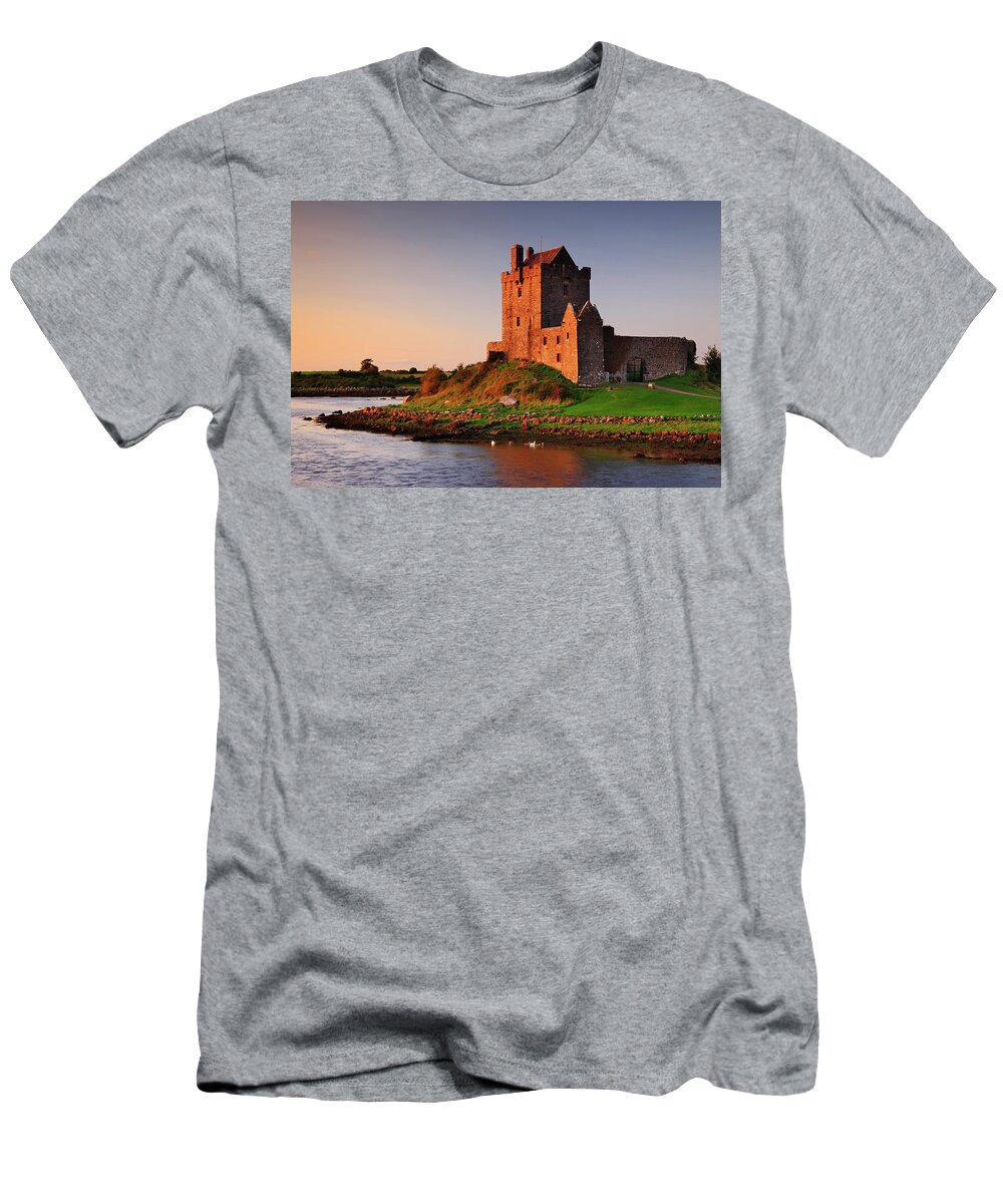 Estock T-Shirt featuring the digital art Dunguaire Castle, Ireland by Riccardo Spila