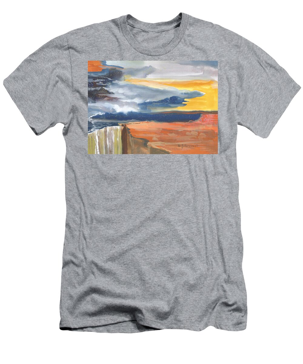 Early T-Shirt featuring the painting Early Canyon Sky by Sheri Jo Posselt