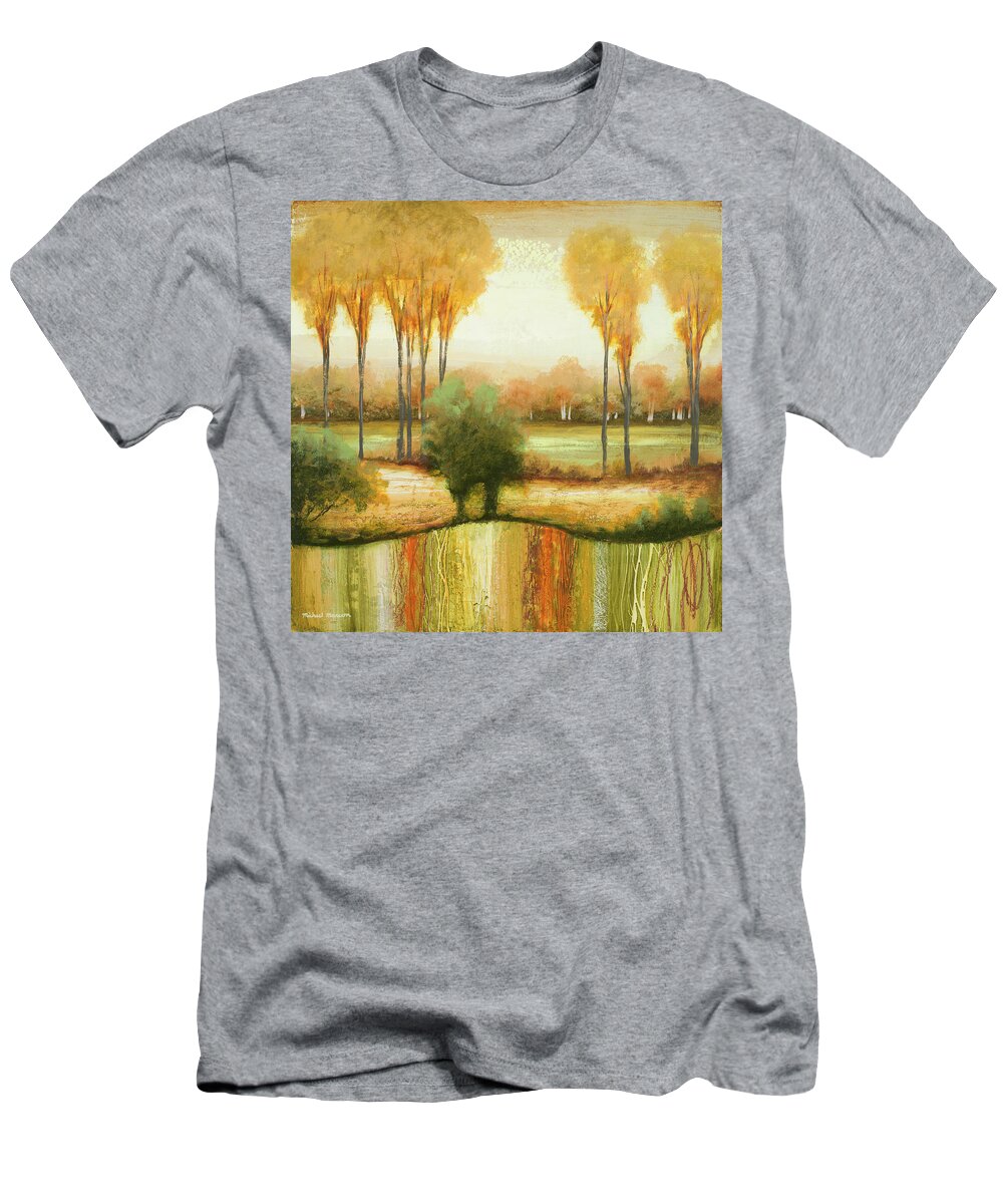 Early T-Shirt featuring the painting Early Morning Meadow I by Michael Marcon