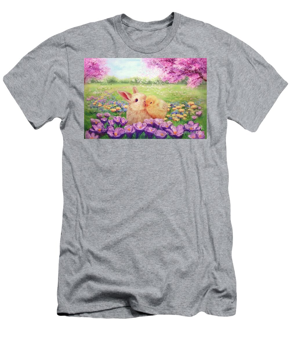 Easter T-Shirt featuring the painting Easter Love by Yoonhee Ko