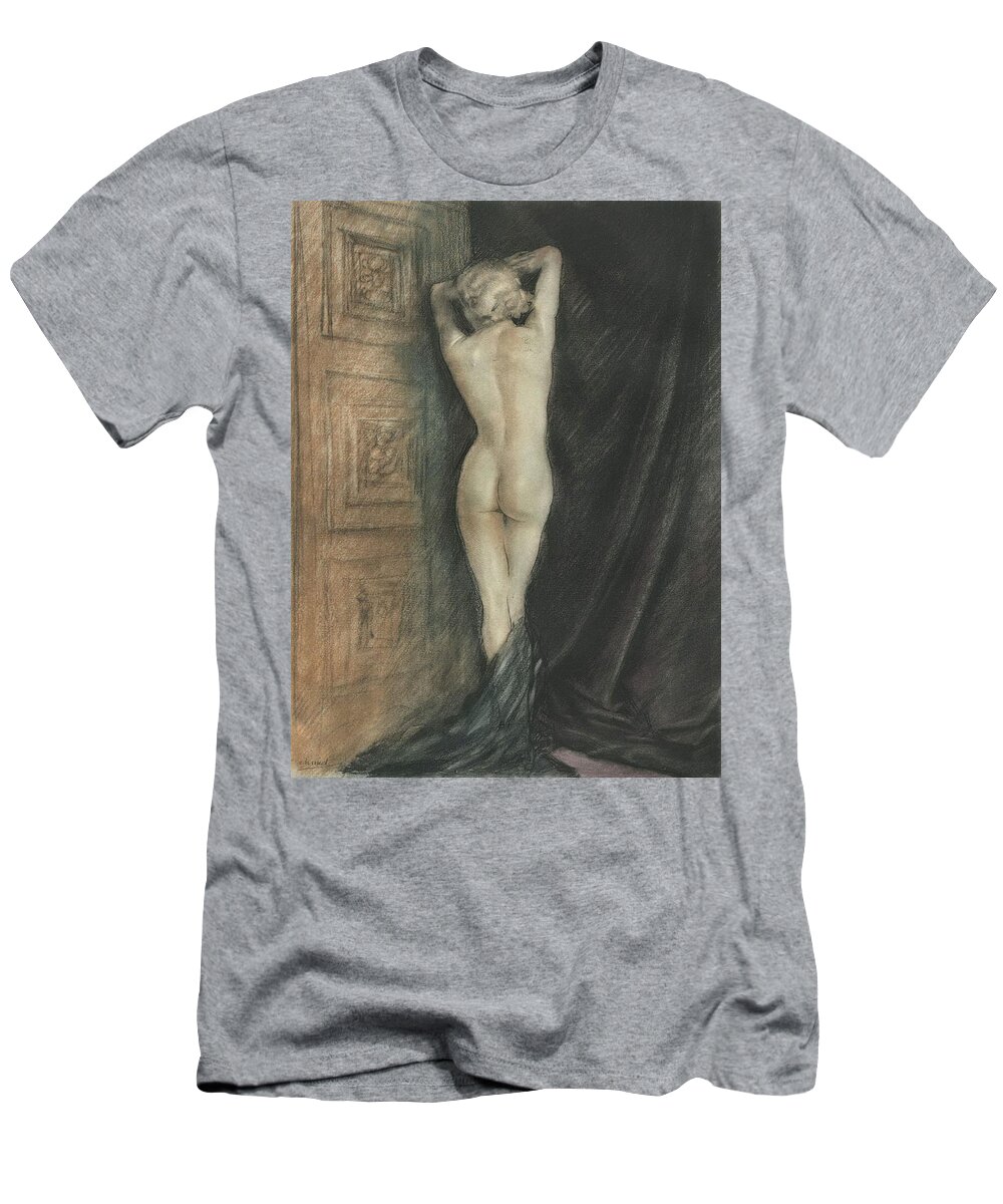Edouard Chimot T-Shirt featuring the photograph Edouard Chimot Nude in Boudoir by Andrea Kollo