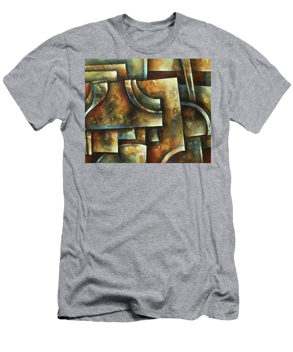 Abstract T-Shirt featuring the painting Evolution of Space 2 by Michael Lang