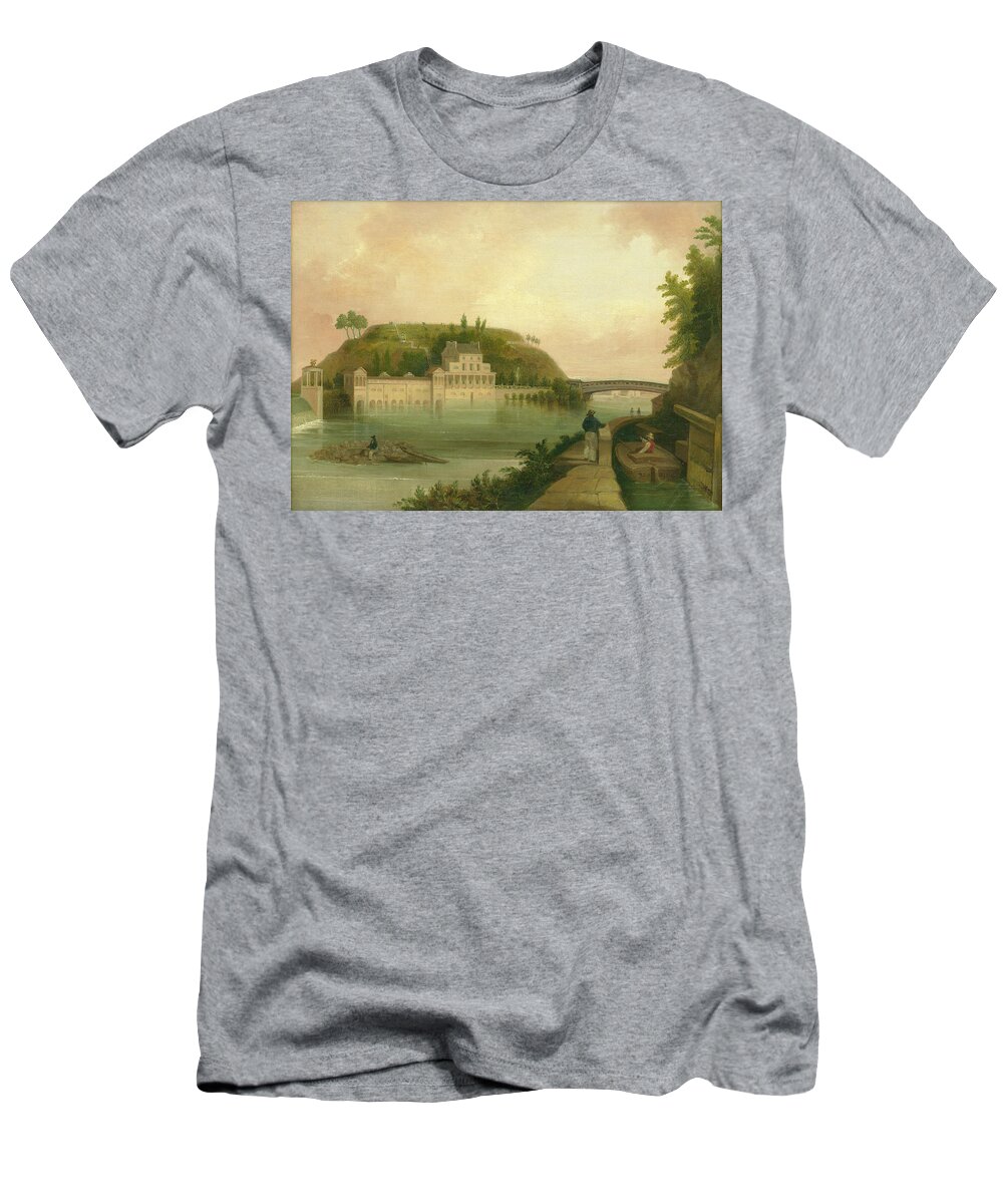 Fairmount Waterworks T-Shirt featuring the painting Fairmount Waterworks about 1838 by Unknown