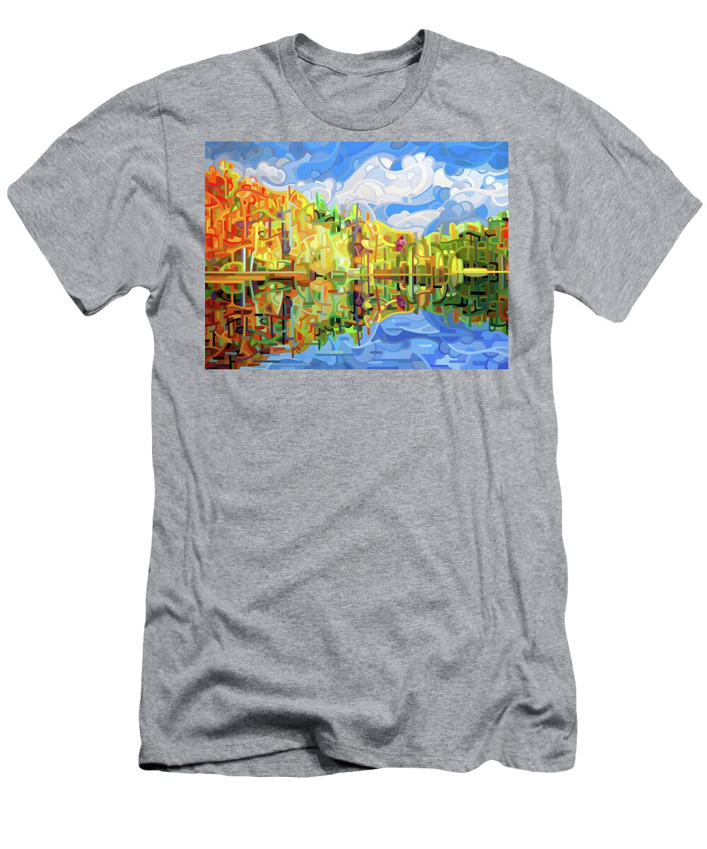 Abstract T-Shirt featuring the painting Falling by Mandy Budan