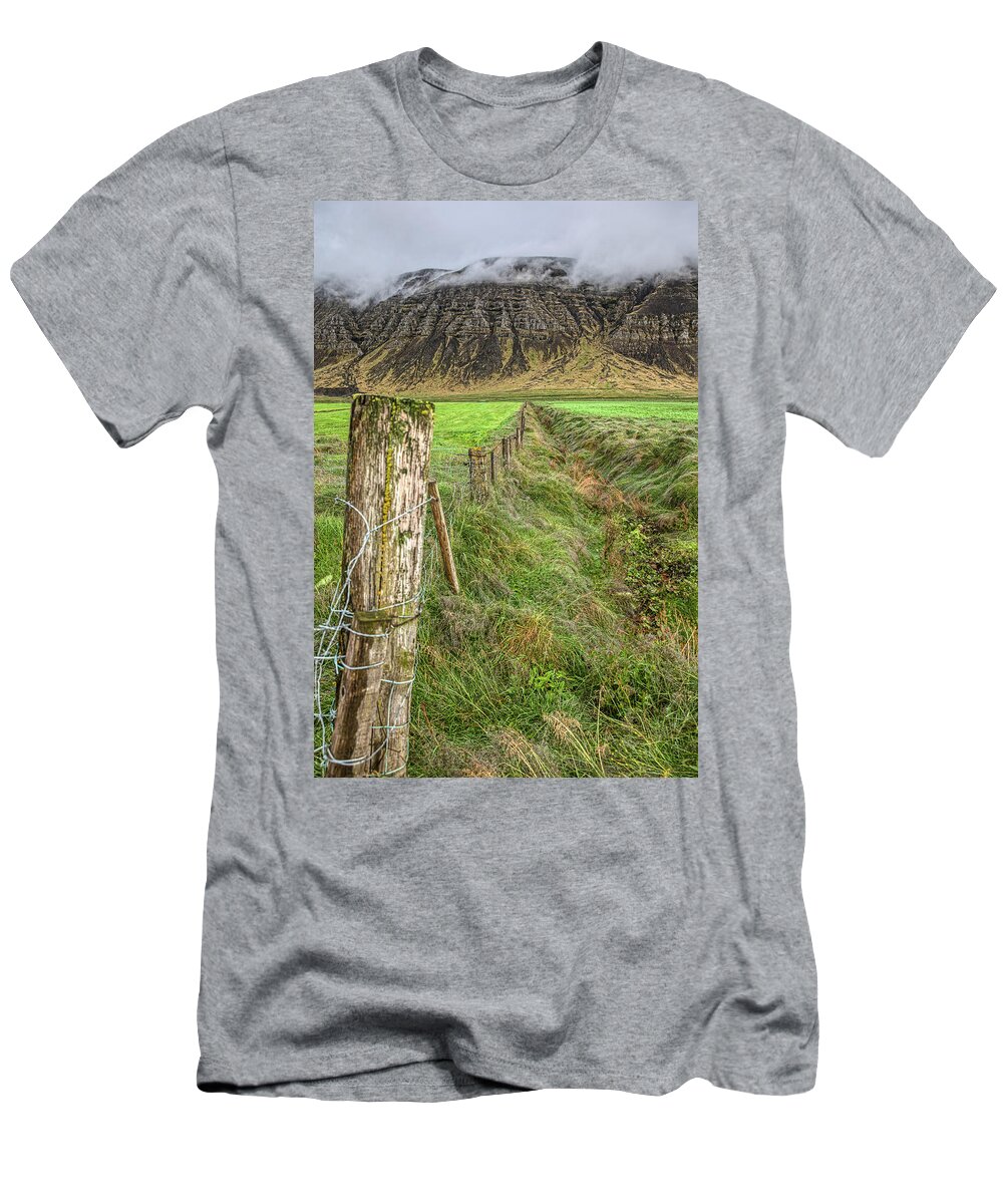 Iceland T-Shirt featuring the photograph Fence of Iceland by David Letts