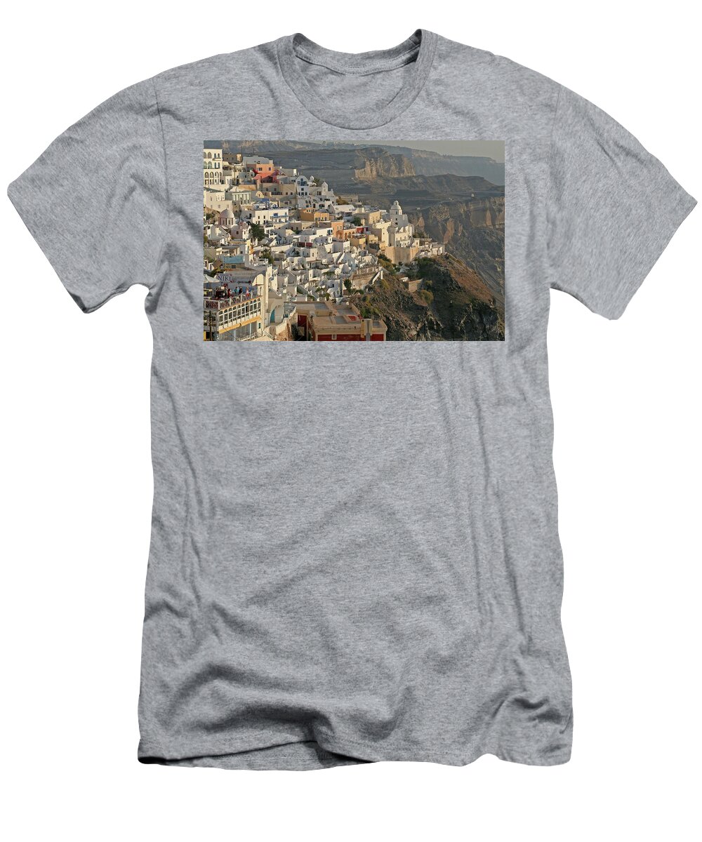 Santorini T-Shirt featuring the photograph Fira, Santorini, Greece by Richard Krebs