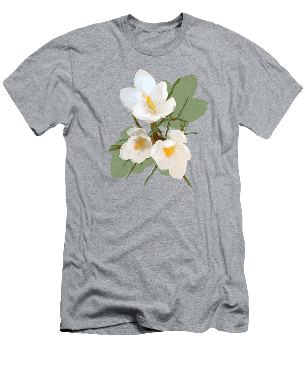 Flowers T-Shirt featuring the mixed media Flower Blossom ONE by Big Fat Arts