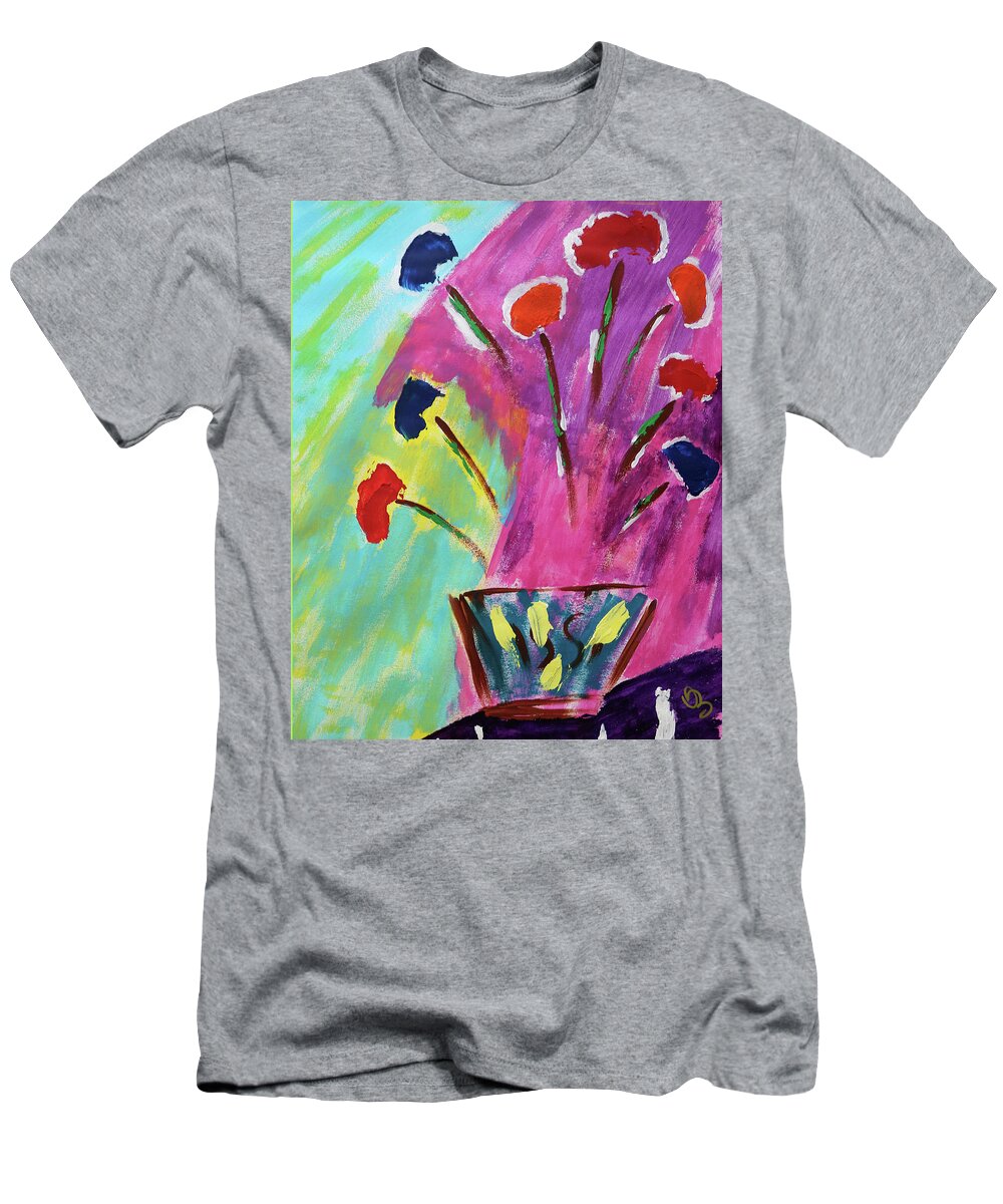 Flowers T-Shirt featuring the painting Flowers Gone Wild by Deborah Boyd