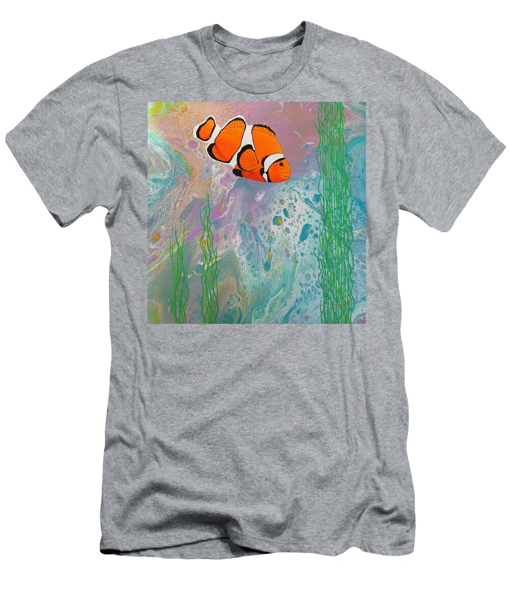 Fish T-Shirt featuring the painting Found Him by Tammy Oliver