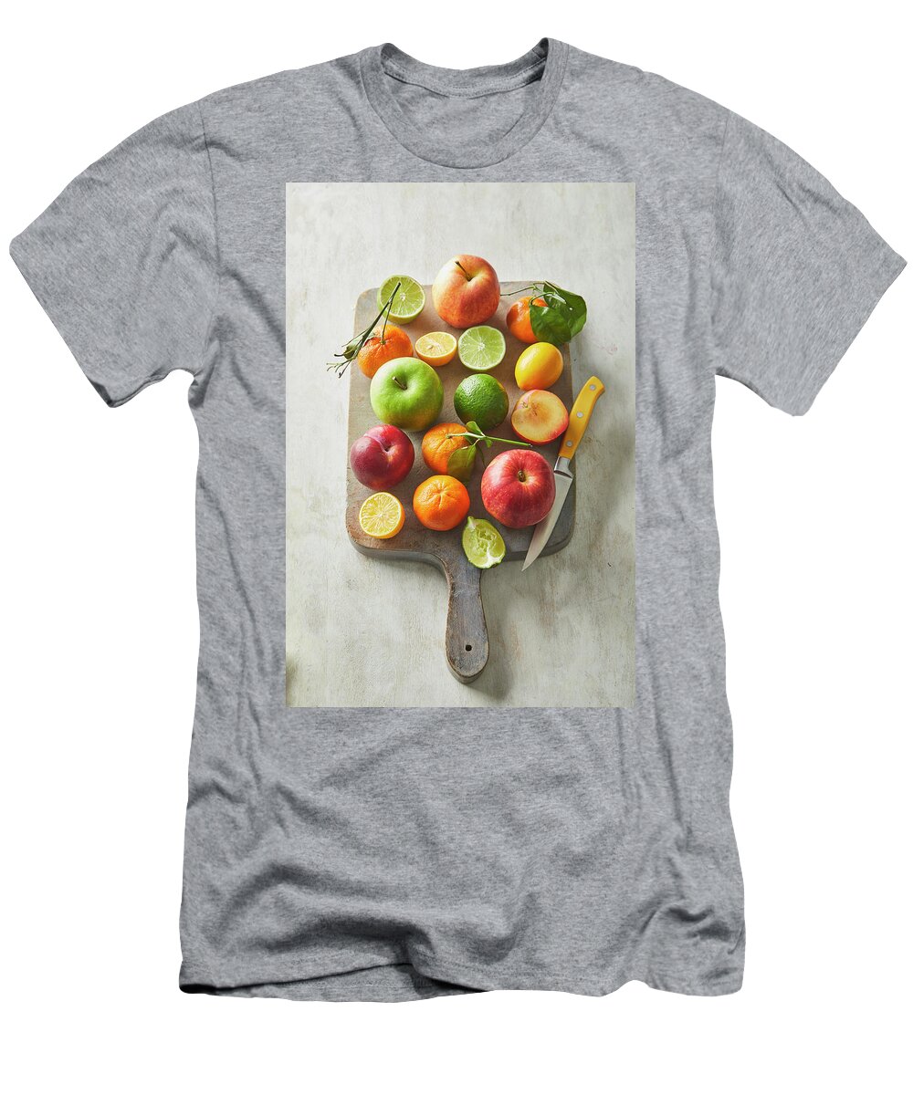 Cuisine At Home T-Shirt featuring the photograph Fruit on a cutting board by Cuisine at Home