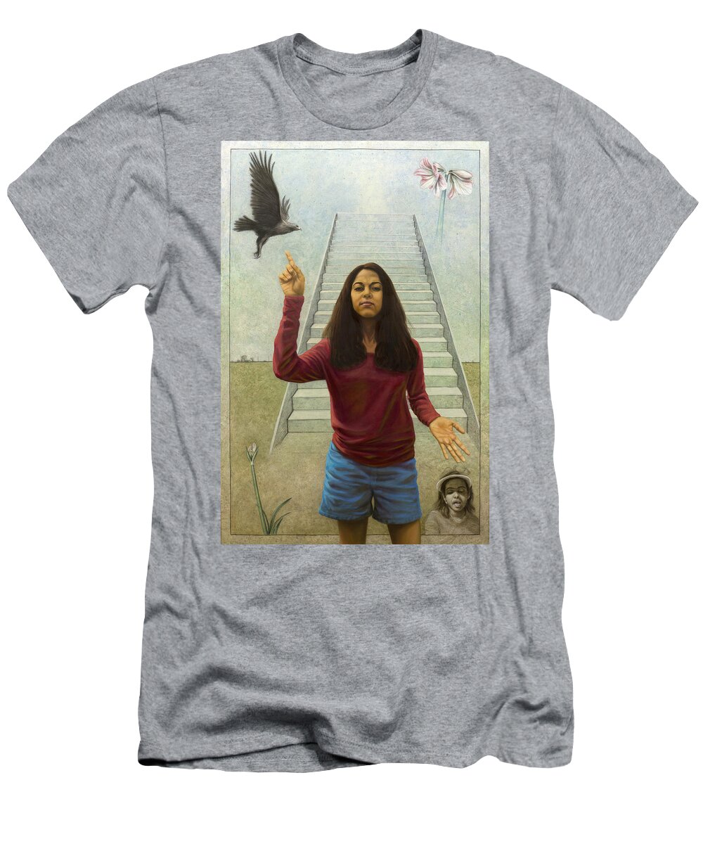 Girl T-Shirt featuring the painting Girl of Potential by James W Johnson