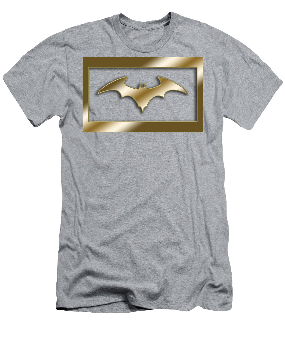 Golden Bat T-Shirt featuring the digital art Golden Bat by Chuck Staley
