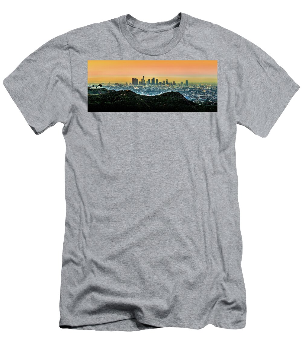 Los Angeles T-Shirt featuring the photograph Golden California Sunrise by Az Jackson