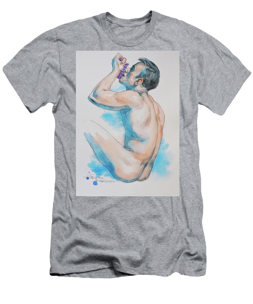 Grape T-Shirt featuring the painting Grape by Hongtao Huang