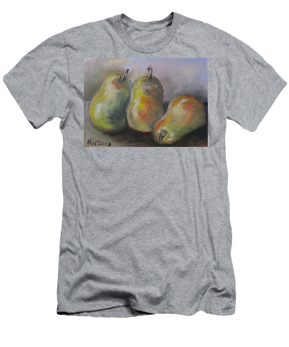 Fruit T-Shirt featuring the pastel Green Pastel Pears by Barbara O'Toole