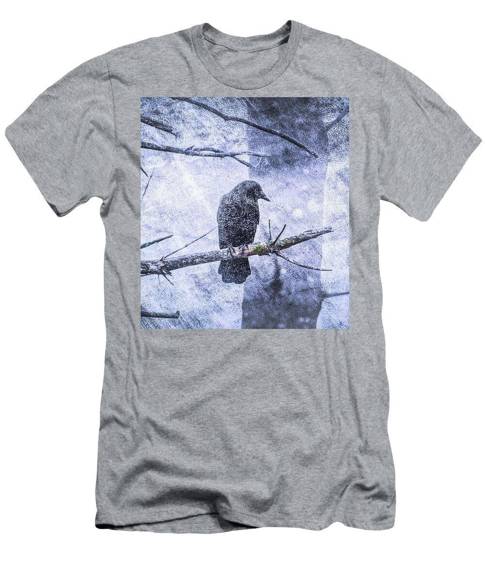 Crow T-Shirt featuring the photograph Guardian of the Forest by Bob Orsillo