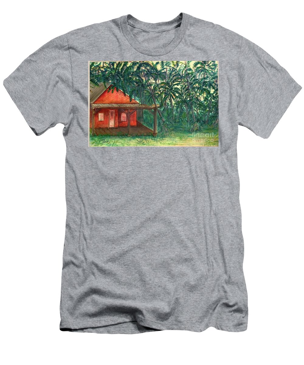 Isaac Hale Park T-Shirt featuring the painting Hale Beach Pohoiki Park by Michael Silbaugh