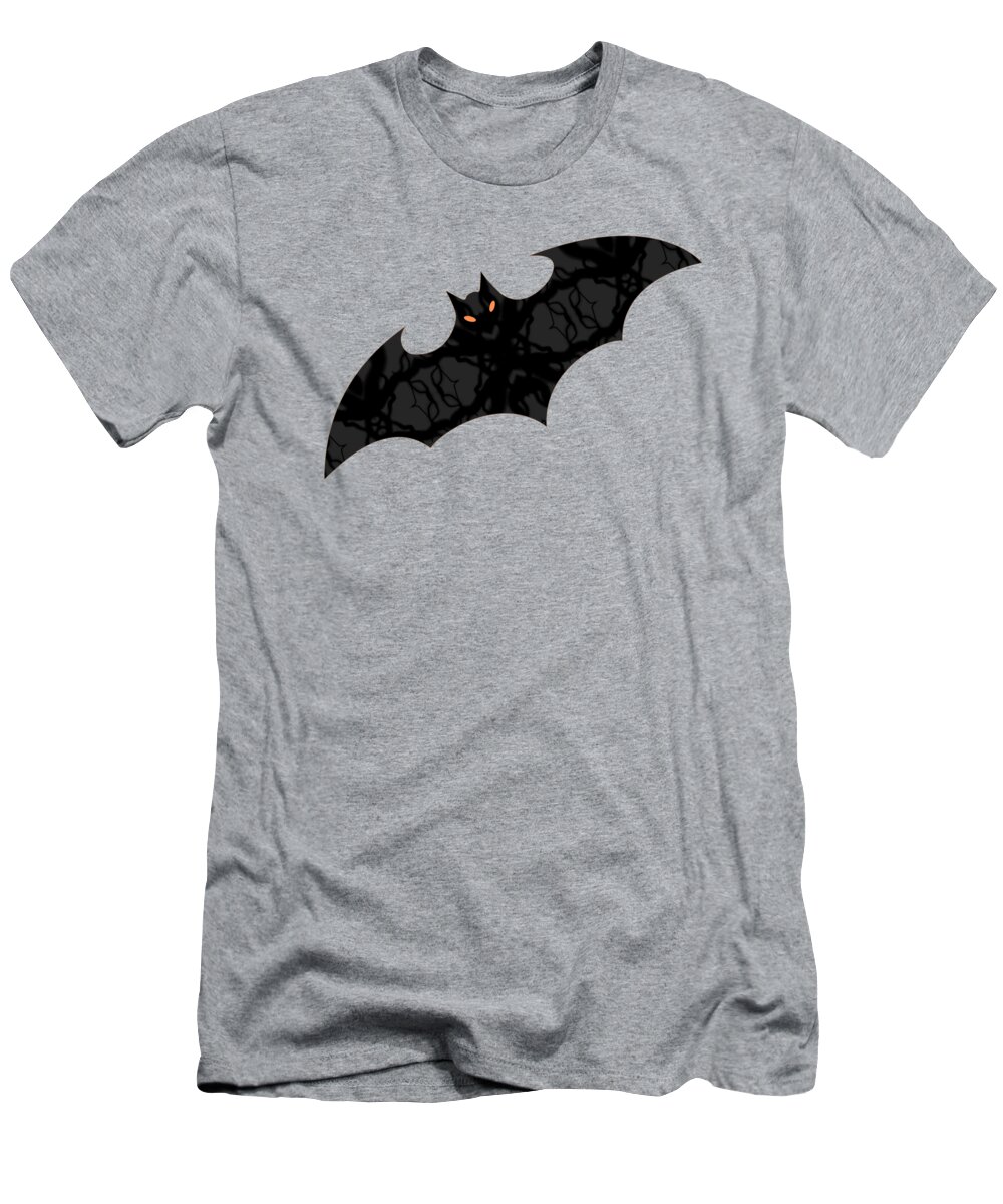Halloween T-Shirt featuring the mixed media Halloween Bats In Flight by Rachel Hannah