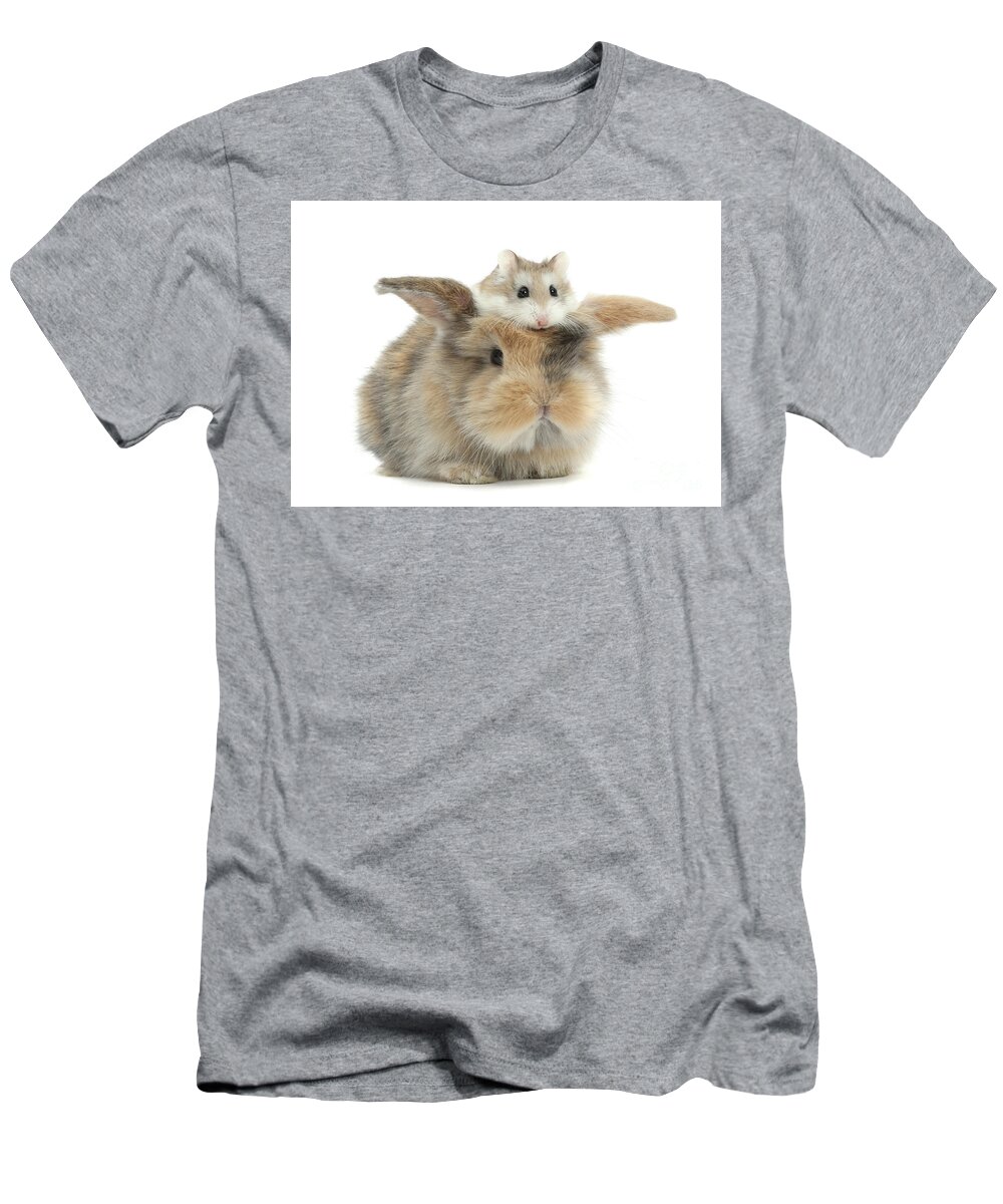 Roborovski Hamster T-Shirt featuring the photograph Hammy Hair Piece by Warren Photographic