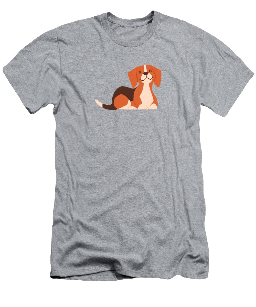 Dog T-Shirt featuring the painting Happy Beagles Make A House A Home by Little Bunny Sunshine