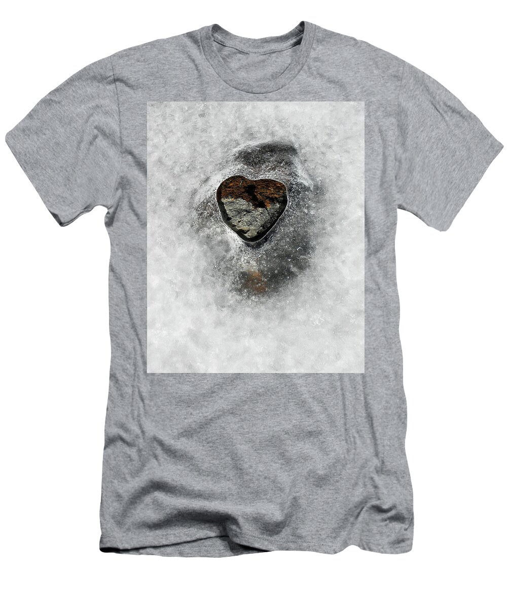 Frozen Heart Ice T-Shirt featuring the photograph Heart on Ice by Neil Pankler