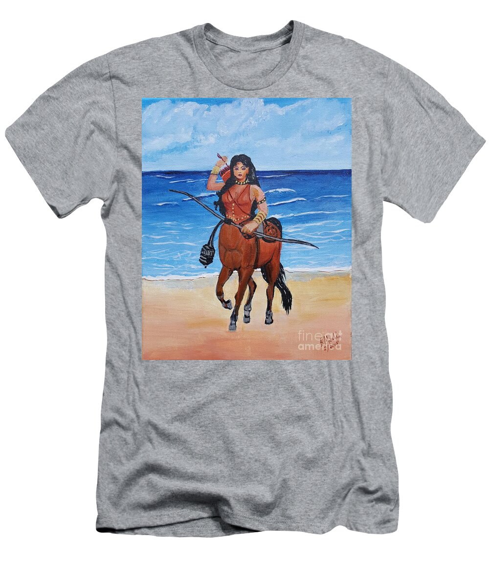 Hippe T-Shirt featuring the painting Hippe - Sagittarius the Centaur by Elizabeth Mauldin