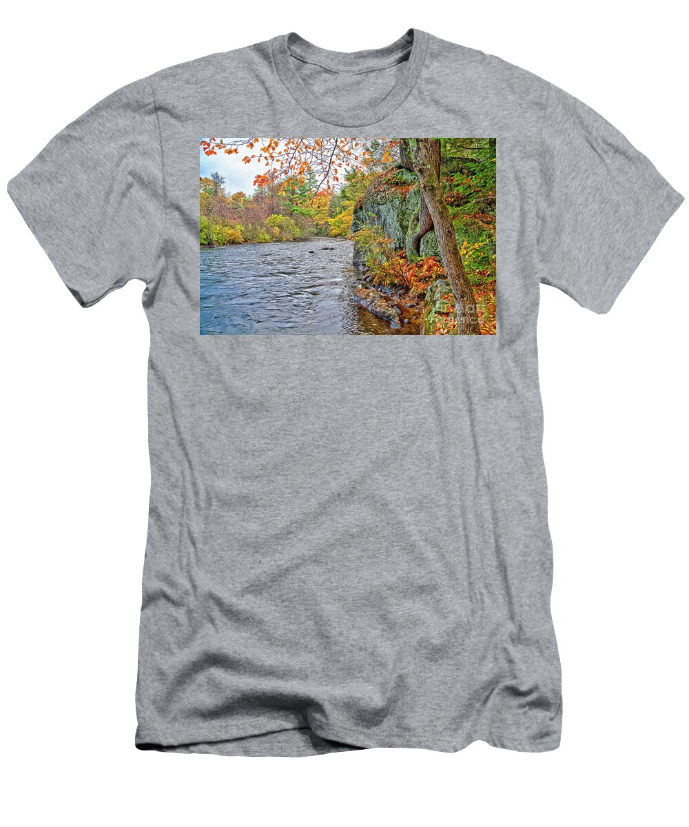 Farmington River T-Shirt featuring the photograph Hogback Dam Pool by Tom Cameron