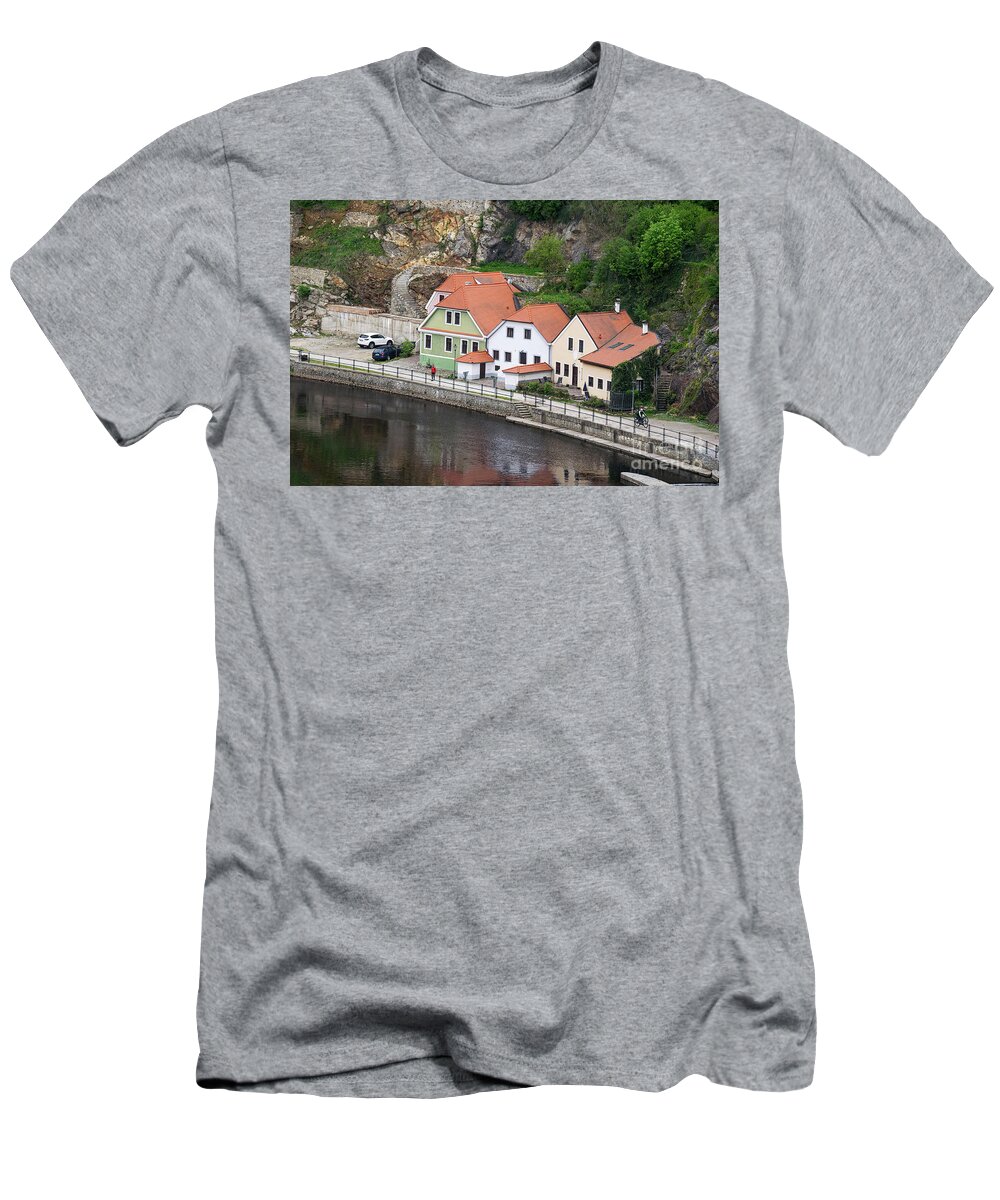 Houses T-Shirt featuring the photograph Homes On Vltava River by Les Palenik