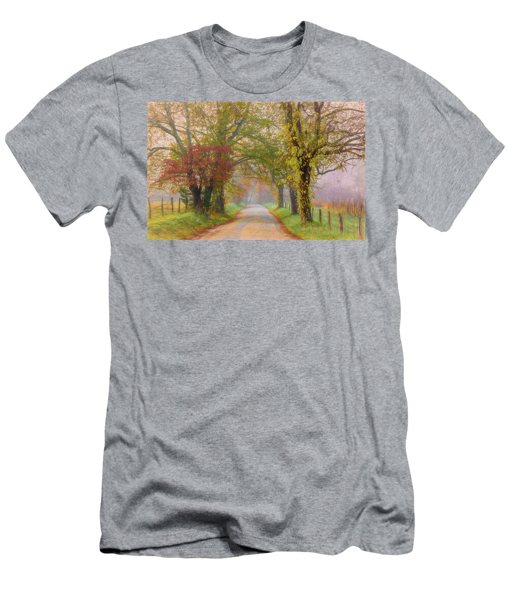 Cades Cove T-Shirt featuring the photograph In the Light of Autumn by Marcy Wielfaert