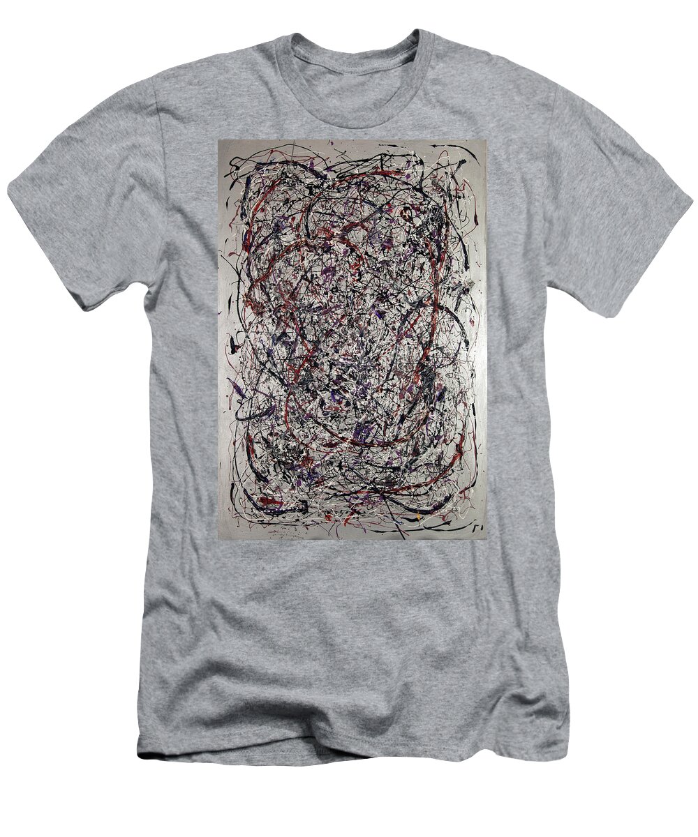 Iota19 T-Shirt featuring the painting Iota #19 Abstract by Sensory Art House