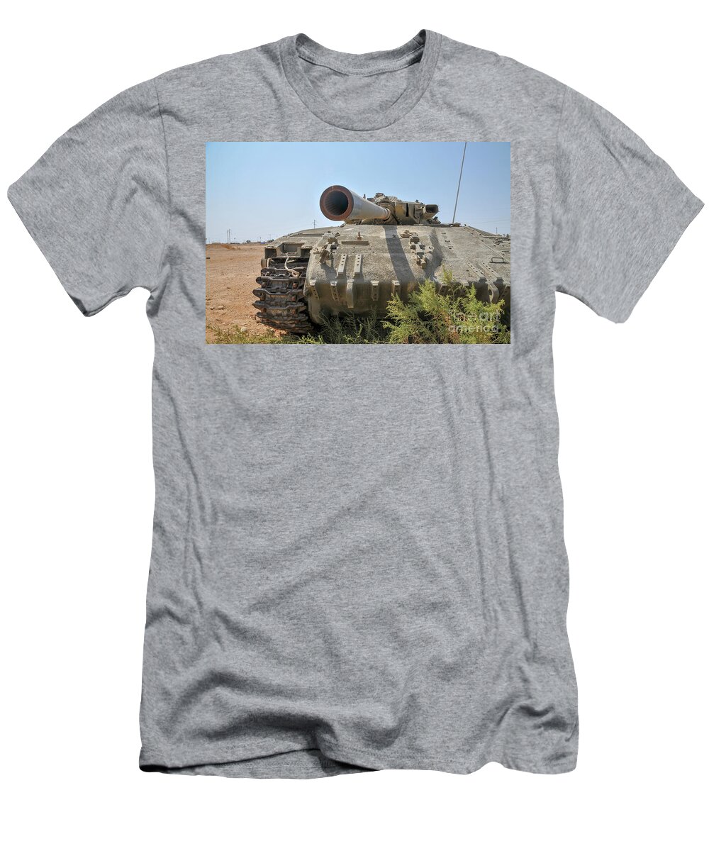 Israel T-Shirt featuring the photograph Israeli Merkava tank. a2 by Shay Levy
