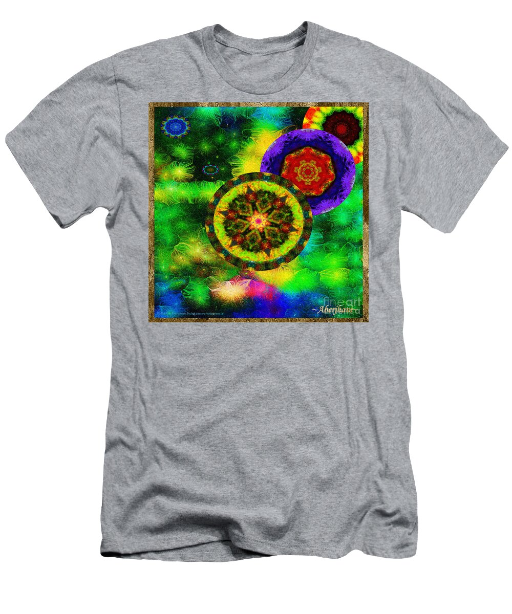 Moon T-Shirt featuring the mixed media Kaleidoscope Moon for Children Gone to Soon Number - 3 Intensified by Aberjhani