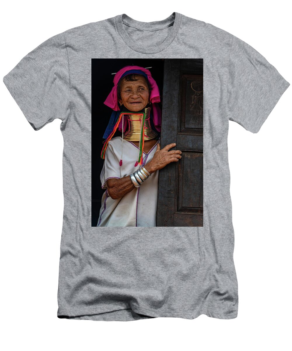 Brass Rings T-Shirt featuring the photograph Kayan Lahwi Long Necked Lady by Chris Lord