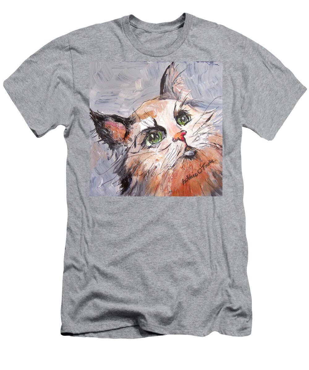 Kitty T-Shirt featuring the painting Kittywampuss by Barbara O'Toole