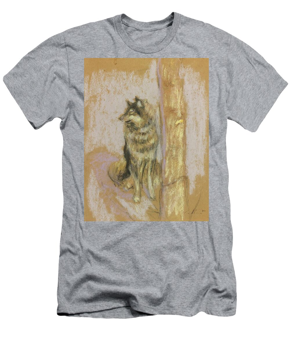 Edouard Vuillard T-Shirt featuring the painting Le Chien-loup A Gerardmer by Edouard Vuillard