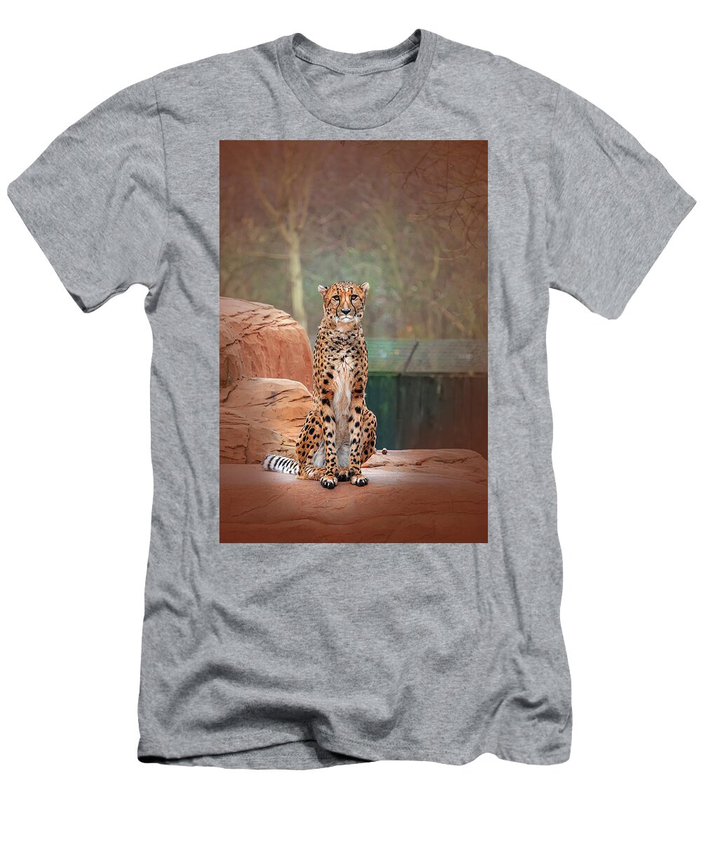 Leopard T-Shirt featuring the photograph Leopard by Gouzel -