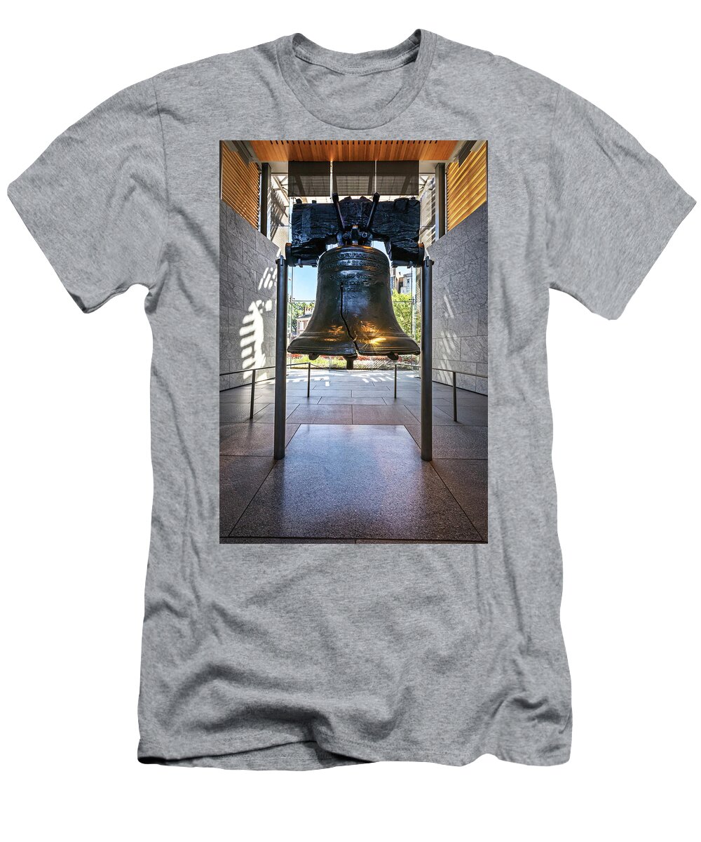 Estock T-Shirt featuring the digital art Liberty Bell, Philadelphia, Pa by Claudia Uripos