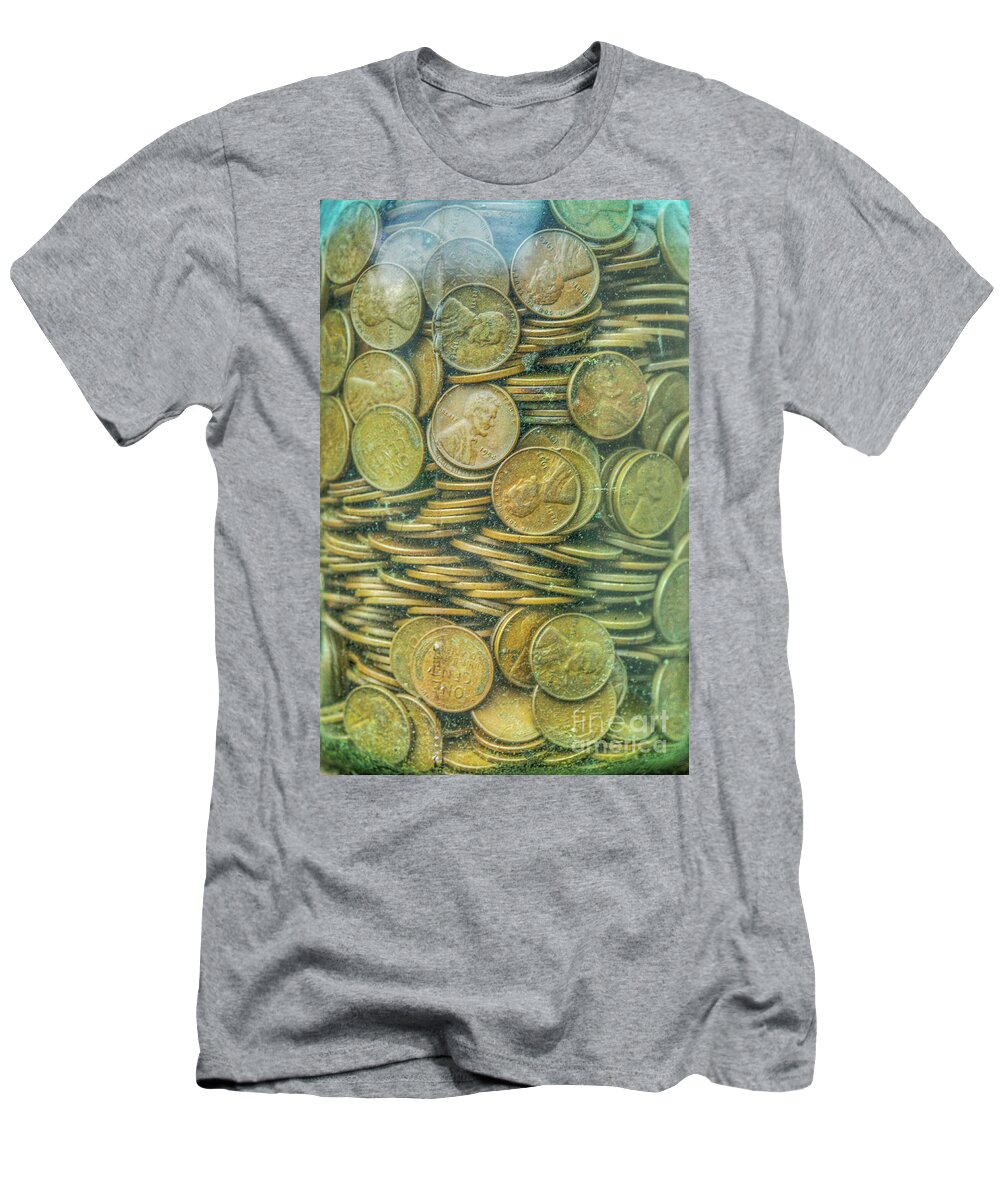 Lincolns Under Glass T-Shirt featuring the digital art Lincolns Under Glass Two by Randy Steele