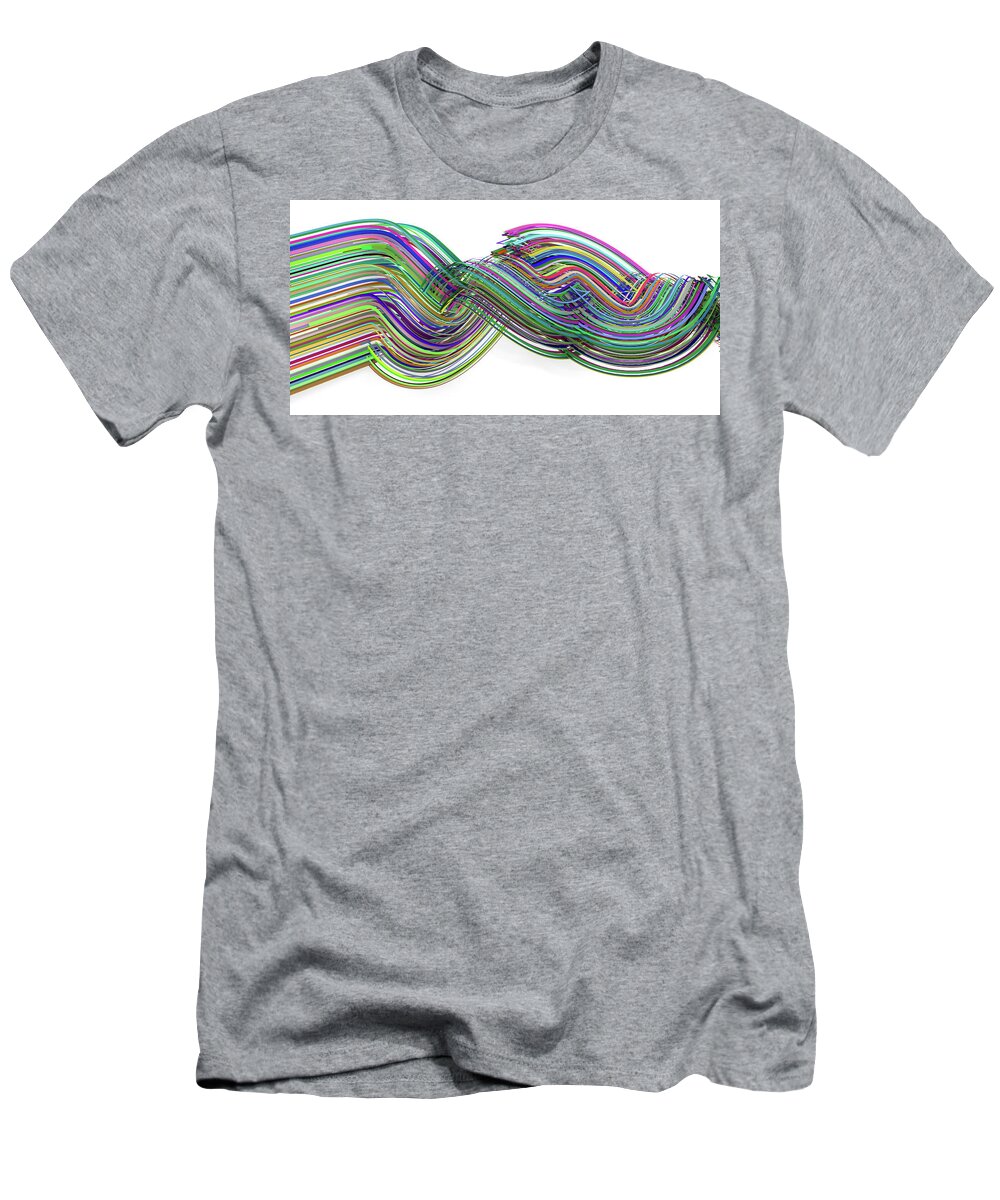 Colorful T-Shirt featuring the digital art Lines and Curves 3 by Scott Norris