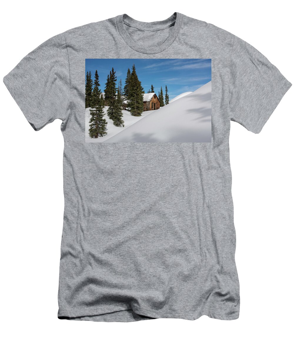 Mining T-Shirt featuring the photograph Little Cabin by Angela Moyer