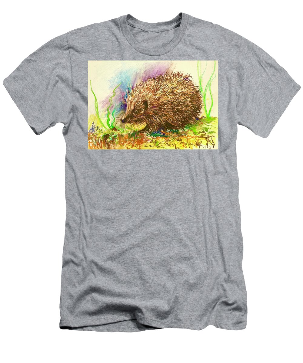 Hedgehog T-Shirt featuring the pastel Little Hedgehog by Kevin Derek Moore