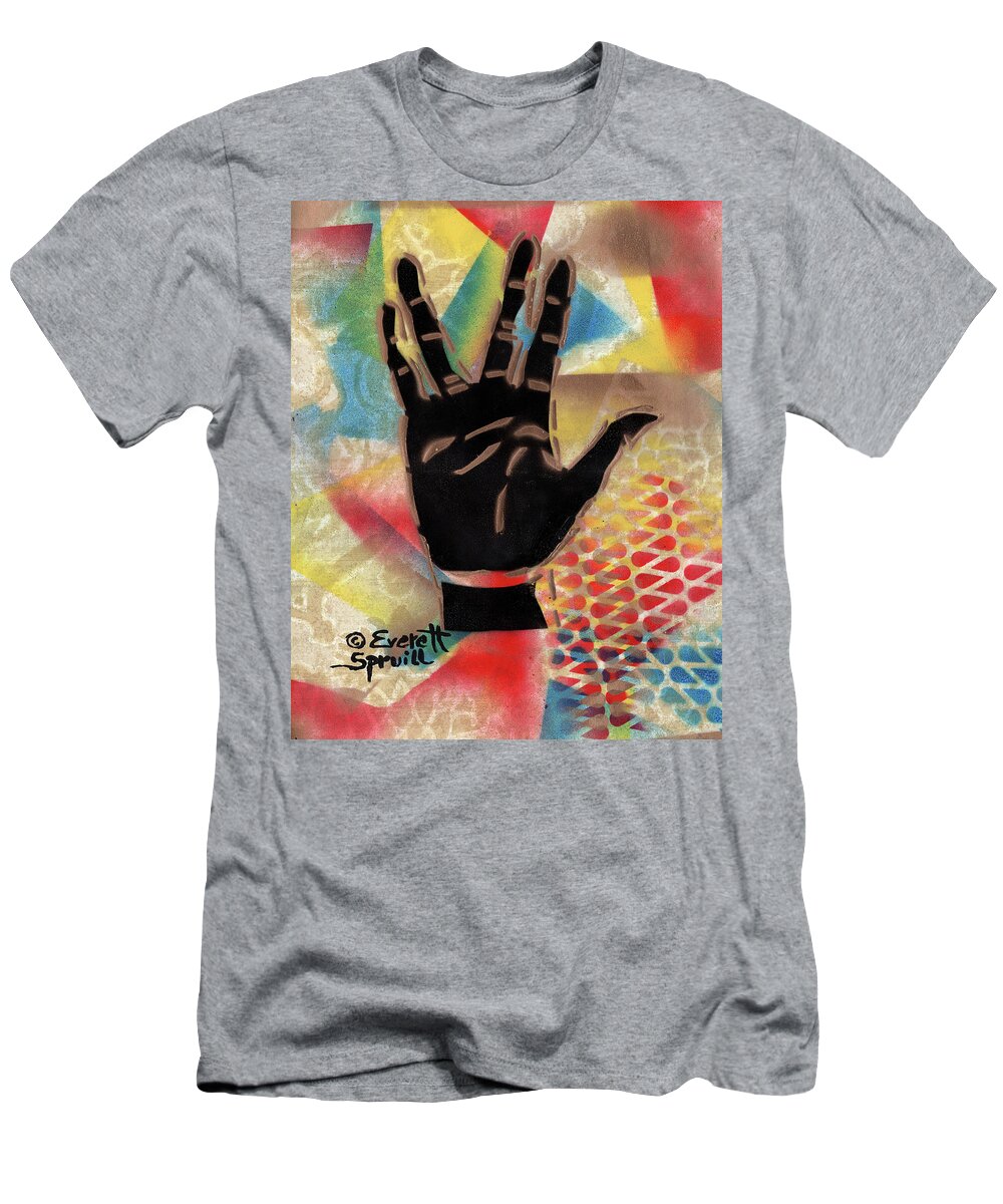 Abstract Art T-Shirt featuring the mixed media Live Long and Prosper - B by Everett Spruill