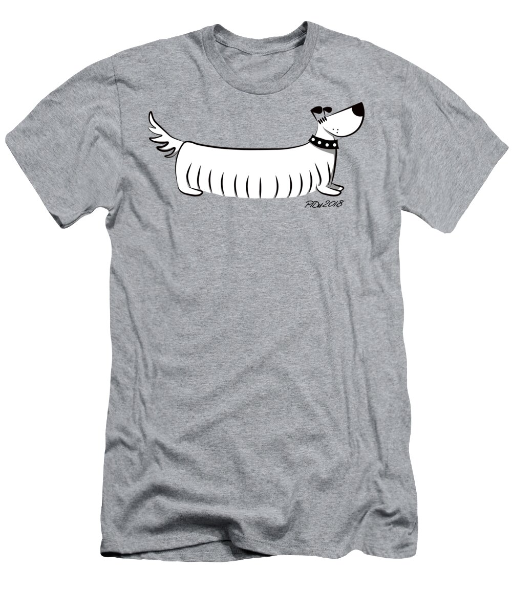 Long T-Shirt featuring the digital art Long Dog by Piotr Dulski