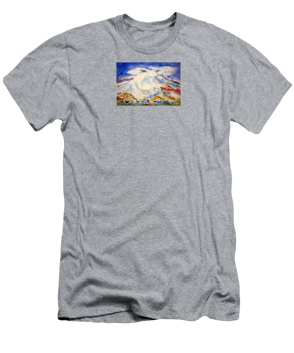 Watercolor T-Shirt featuring the painting Lost Mountain Lore by John Klobucher