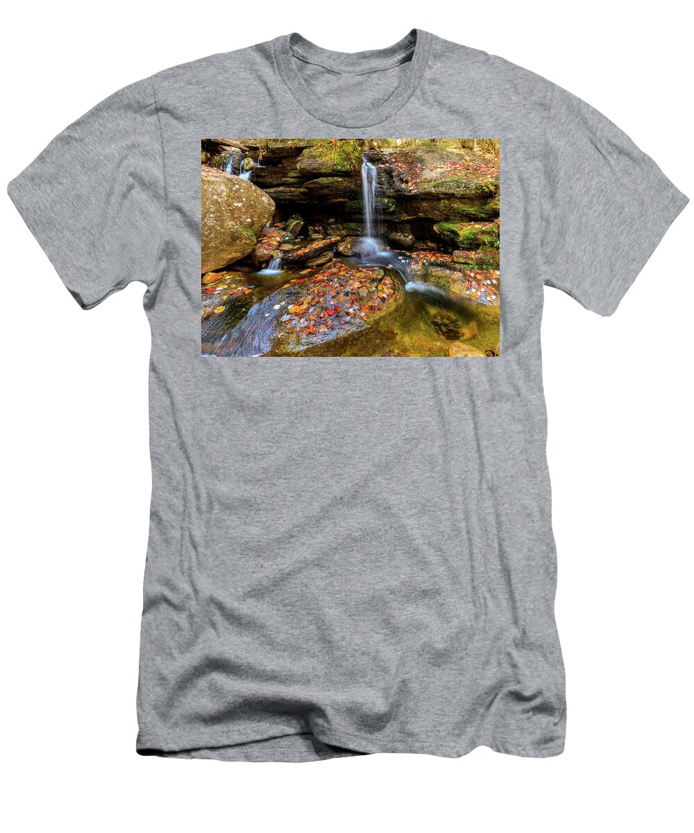 Diana's Baths; New Hampshire; New England; Waterfall; Falls; Autumn; Fall; Season; Color; Colorful; Leaves; Rocks; Romantic; Love; Heart; Beat; Relationship; Tender; Emotion; Desire; Landscape; Rob Davies; Photography; Conway; No Person T-Shirt featuring the photograph Love Heart by Rob Davies
