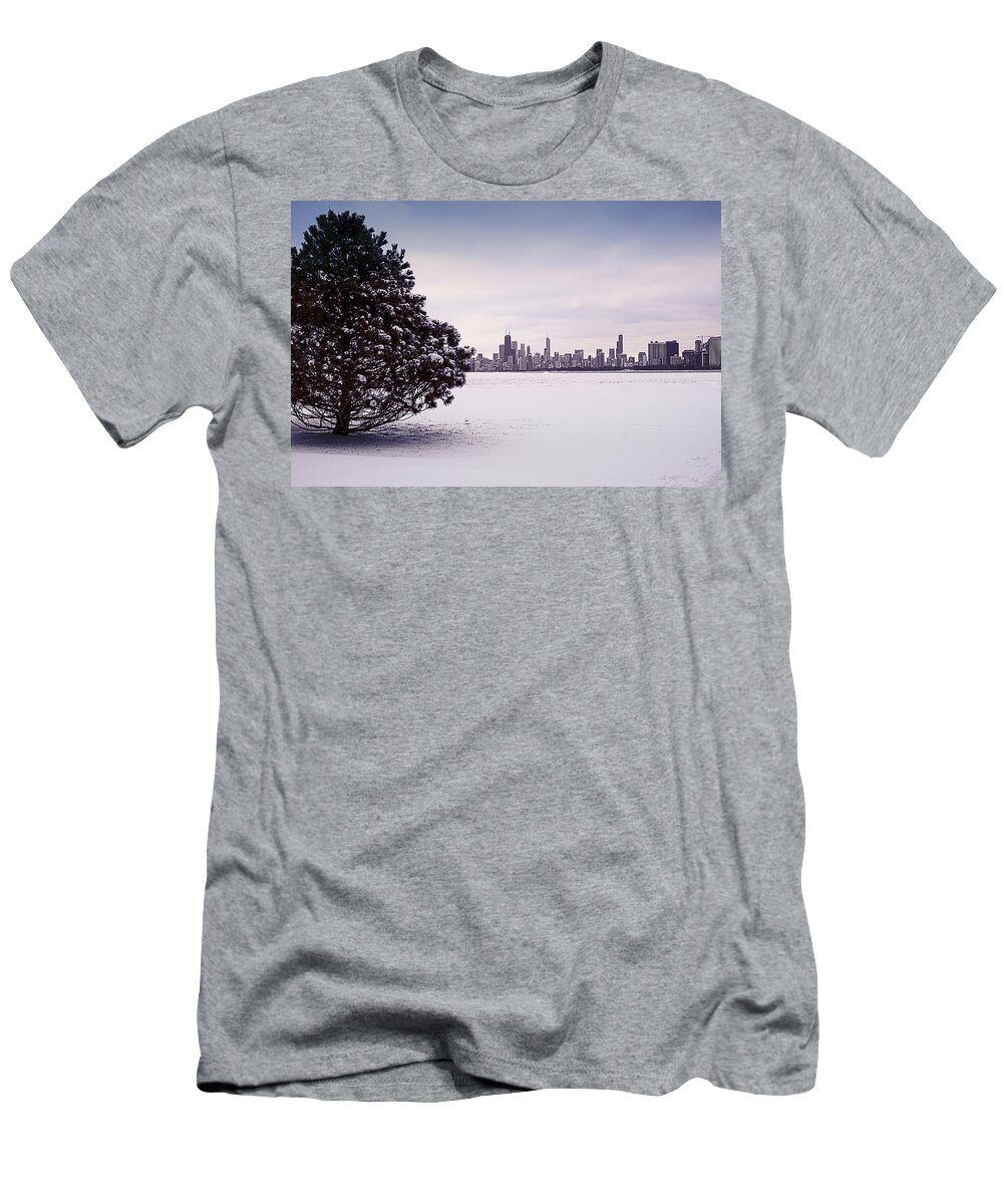 Lake T-Shirt featuring the photograph Lovely Winter Chicago by Milena Ilieva