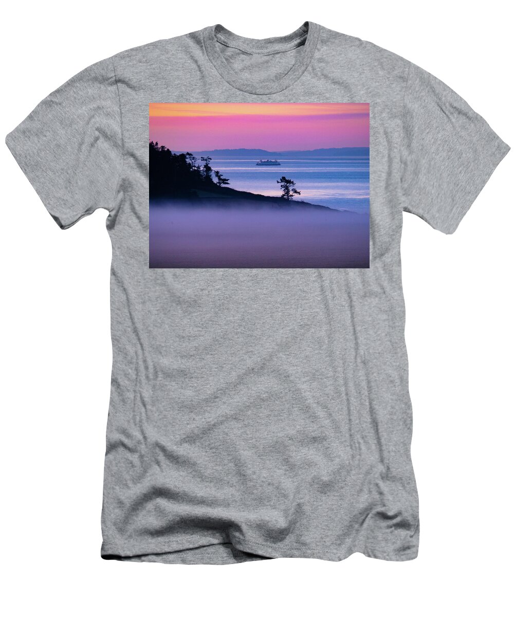 Ferry T-Shirt featuring the photograph Magical Morning Commute by Leslie Struxness
