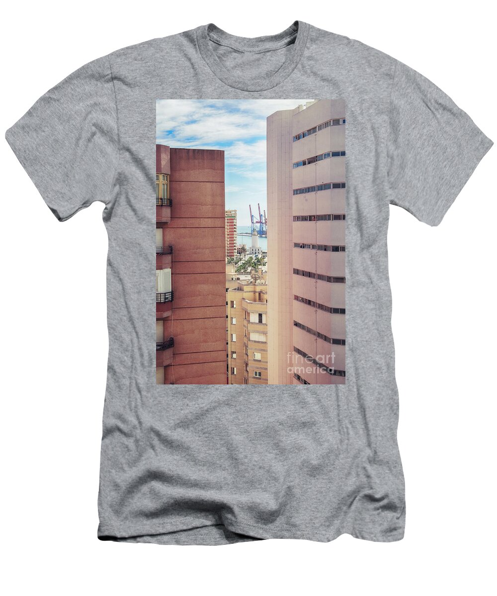 Street T-Shirt featuring the photograph Malaga port and light house by Ariadna De Raadt