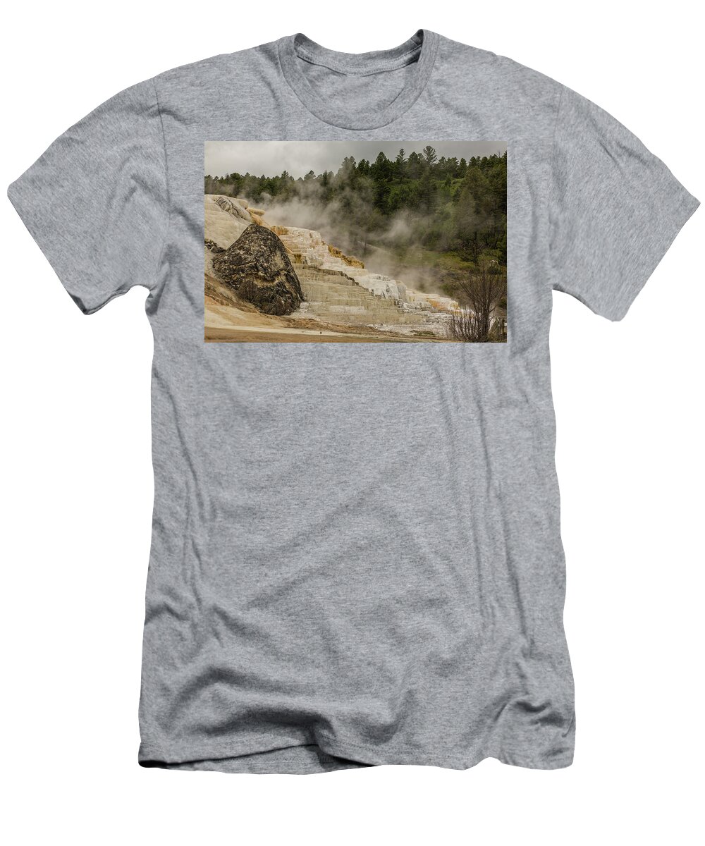 Mammoth Hot Springs T-Shirt featuring the photograph Mammoth Hot Springs, Yellowstone National Park by Julieta Belmont