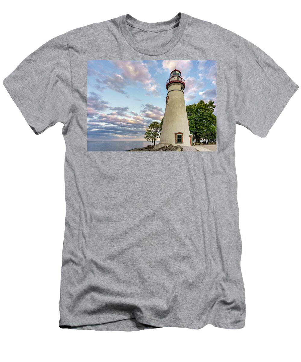 America T-Shirt featuring the photograph Marblehead Lighthouse by Marianne Campolongo